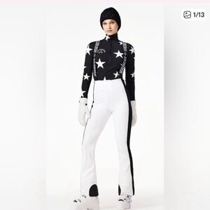 GOLDBERGH WOMEN'S HIGH END SALOPETTE SKI PANTS BIB WHITE BLACK NWT US 4